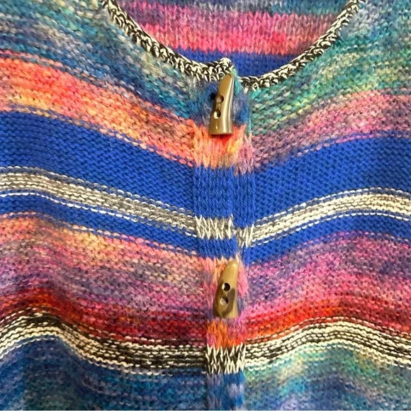 Sundance PS merino wool knit sweater cardigan horn toggle closure multi color - Picture 4 of 13